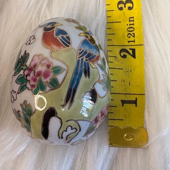 Vibrant Ceramic Egg with Birds and Floral Design - Picture 6 of 6